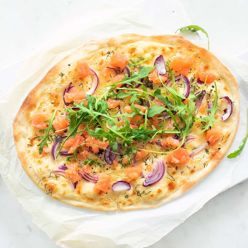 flammkuchen met zalm