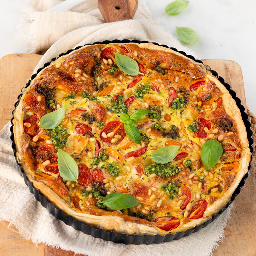 Quiche caprese recept