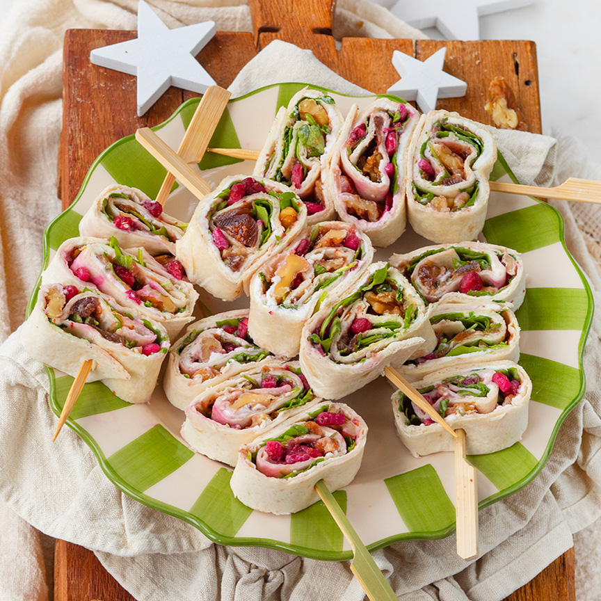 Kerst wrap hapjes recept