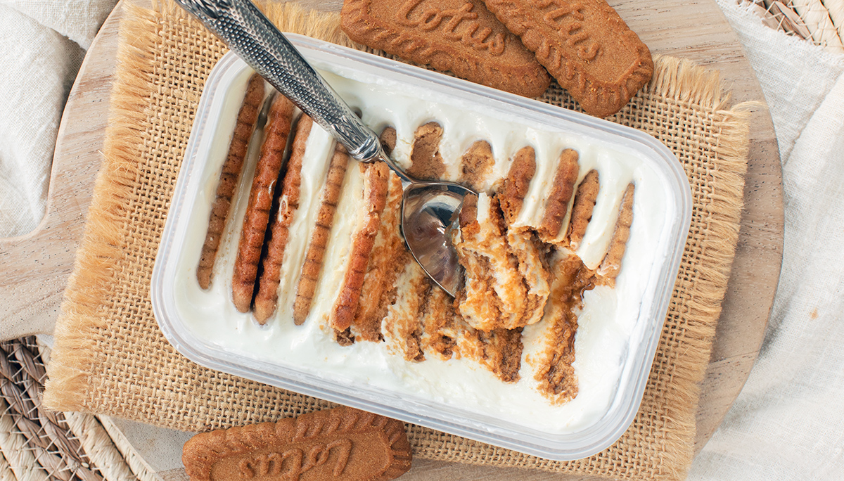 Japanse cheesecake (yoghurt met Lotus koekjes)