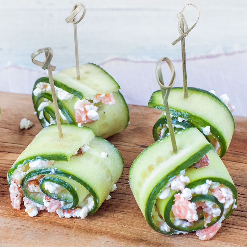 komkommerrolletjes met zalm