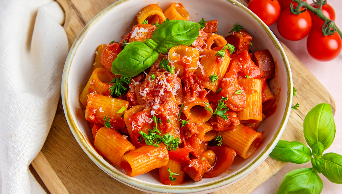 Pasta met chorizo