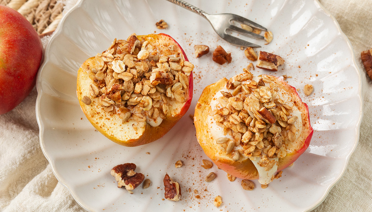 Warme appels met havermout