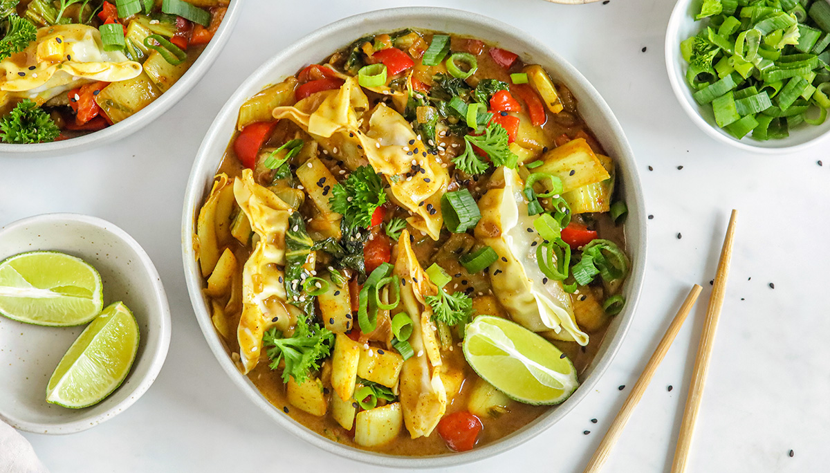 Gyoza curry met paksoi