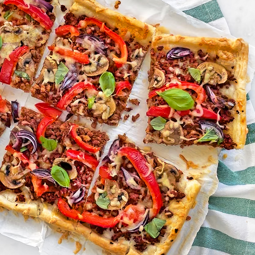 Plaattaart met gehakt recept